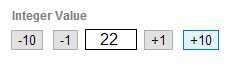An integer value control with increment and decrement buttons